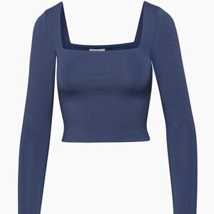 Babaton Aritzia Deep Grotto Blue Contour Squareneck Longsleeve, Size XXS